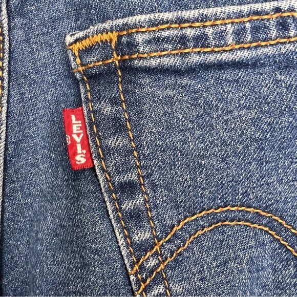 Levi's Wedgie Skinny Jeans Raw Frayed Hem Button Fly Size 16 Medium Wash Denim - Picture 10 of 13